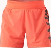 Under Armour High waist straight fit trainingsshorts met Speedpocket en HeatGear - Oranje - Maat L