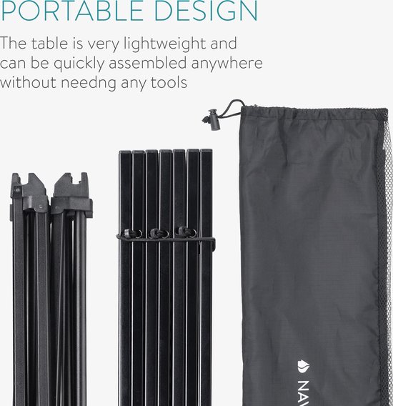 Inklapbaar campingtafeltje aluminium - Festival Supply