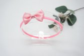 Haarband Nylon met baby strik - Kleur Bright Pink - Helder Roze - Haarstrik - Bows and Flowers