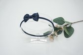 Haarband Nylon met baby strik - Kleur Navy - Marine blauw - Haarstrik - Bows and Flowers