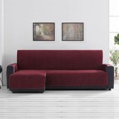 Velvet Quilt Chaise Longue Links - Bankbeschermer - 280cm breed - Rood - Soft Touch - Anti-slip onderkant