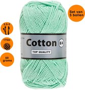 Lammy yarns Cotton eight 8/4 dun katoen garen - groen (841) - pendikte 2,5 a 3mm - 5 bollen van 50 gram