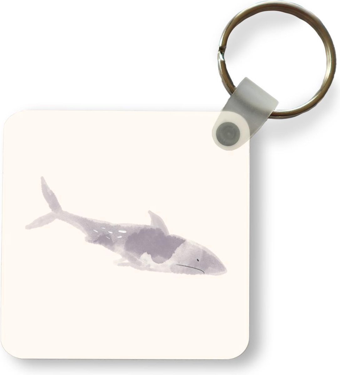 Sleutelhanger - Uitdeelcadeautjes - Haaien - Dieren - Zee - Waterverf - Plastic