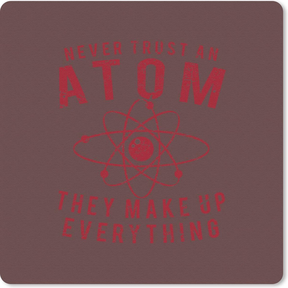 Muismat 20x20 cm - Mousepad Atomen - Vintage - Rood - Muismatten