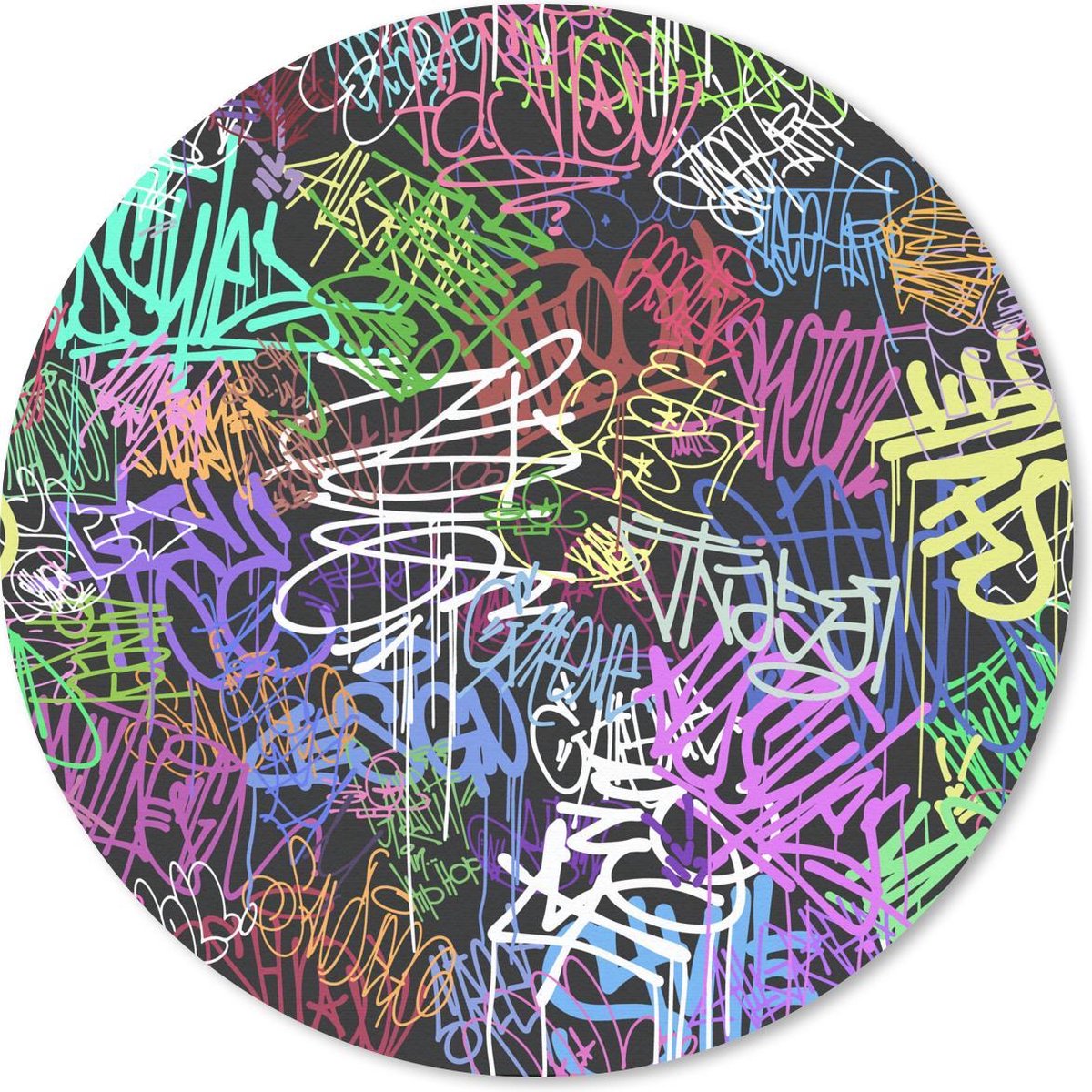 Muismat rond 30x30 cm - Mousepad Street art - Vintage - Verf - Ronde muismatten