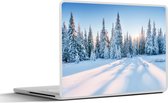 Laptop sticker - 12.3 inch - Bos - Sneeuw - Winter - 30x22cm - Laptopstickers - Laptop skin - Cover