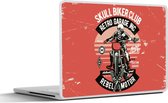 Laptop sticker - 12.3 inch - Motor - Skelet - Kleding - Retro - 30x22cm - Laptopstickers - Laptop skin - Cover