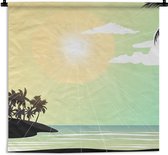 Tapisserie - Toile murale - Soleil - Mer - Palmier - 60x60 cm - Tapisserie