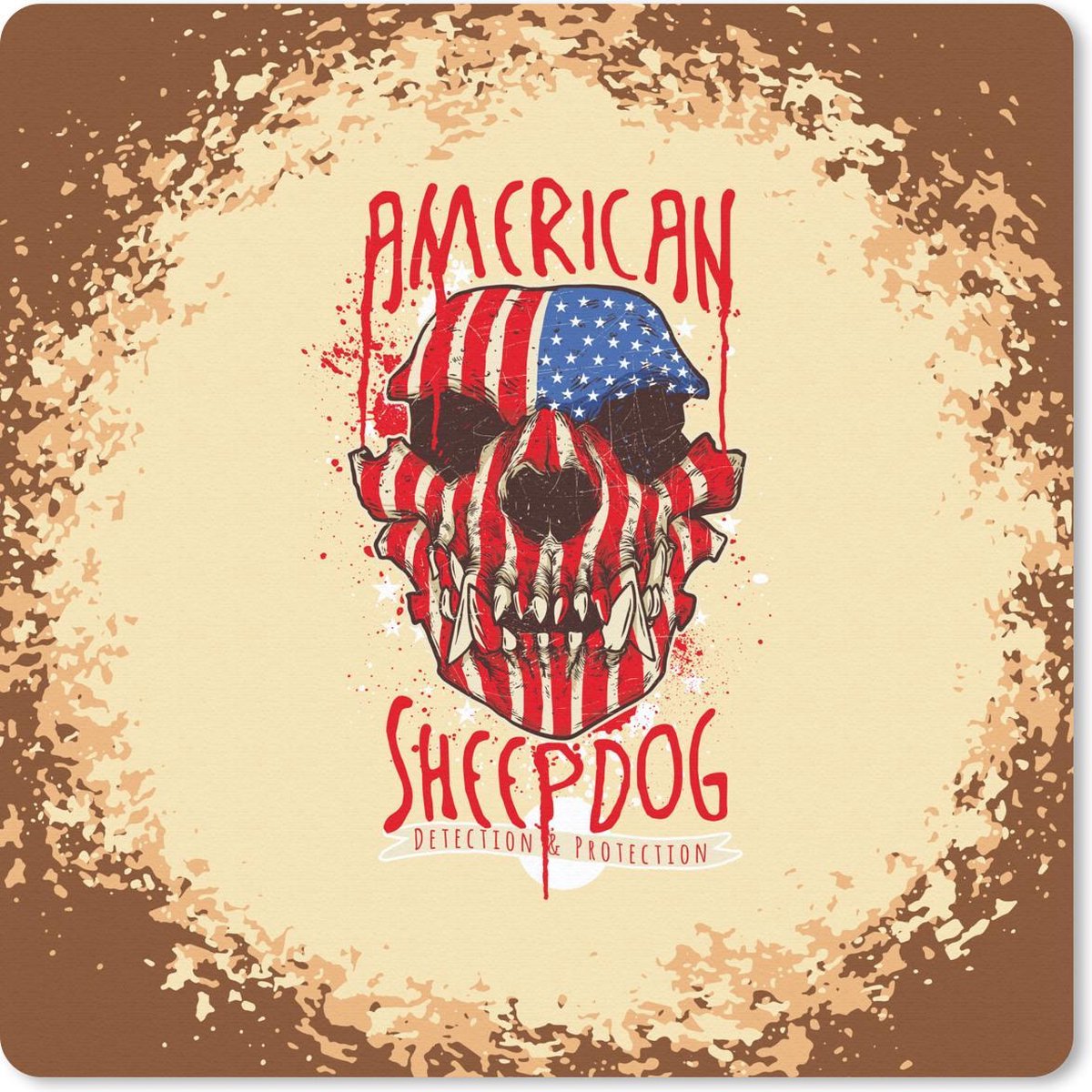 Muismat 30x30 cm - Mousepad Vintage - Amerika - Hond - Muismatten