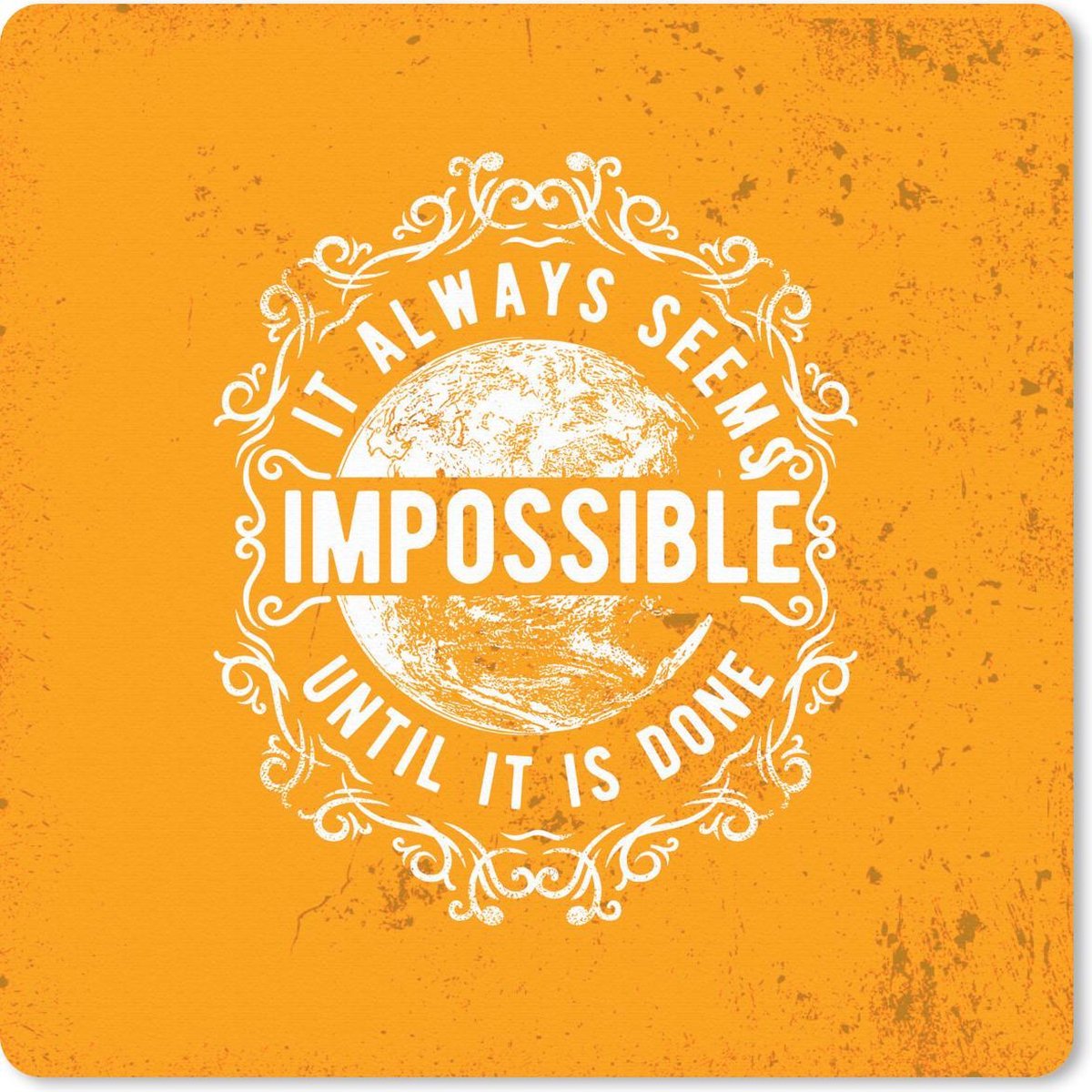 Muismat 20x20 cm - Mousepad Vintage - Maan - Design - Muismatten