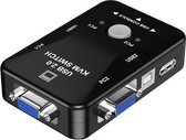 HW1701 2 in 1 uit KVM-switcher 2-poorts handmatige VGA-schakelaar USB met toetsenbordmuis-switching (zwart)