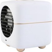 Lichte bladloze spray Aromatherapie Massage Sport Mini Airconditioner Ventilator Koeler Vierkante ventilator Wit