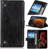 Voor ZTE Blade A71 Koperen Gesp Nappa Textuur Horizontale Flip Lederen Case met Houder & Kaartsleuven & Portemonnee (Zwart)
