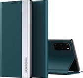 Voor Samsung Galaxy A71 4G Side Gegalvaniseerde Magnetische Ultradunne Horizontale Flip Leather Case met Houder (Groen)