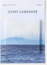 Oceaan Uitzicht Plaknotities | Plakbriefjes | Memoblaadjes | Notitieblokken | Post-Its | Sticky Notes | Plakbare Notitie Briefjes | Leuk Patroon Thema Stijl | Blauw Wit | Uitzicht Oceaan Zee Bergen in de Verte
