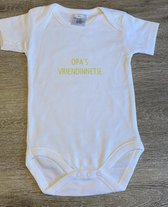 WDLS- Baby-Romper Opa's vriendinnetje-Bedrukt Rompertje-maat 74/80