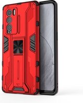 Voor OPPO Realme Explorer Master Supersonic PC + TPU Schokbestendige beschermhoes met houder (rood)
