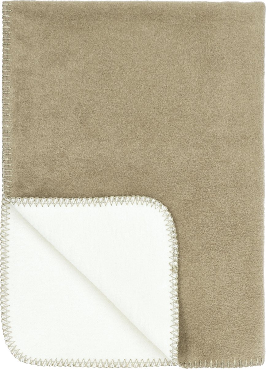 Meyco wiegdeken Double Face - Taupe/Offwhite - 75x100cm