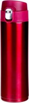 RVS thermosfles / isoleerfles voor onderweg 450 ml fuchsia roze - Thermoflessen