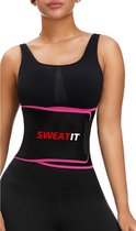 Sweat It® | Waist Trainer | Afslankband | Waist Trimmer | Waist Shaper | Sauna belt | Maat: L | Roze