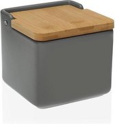Zoutvaatje met deksel Bamboe Keramisch (8,1 x 12,2 x 12,3 cm)