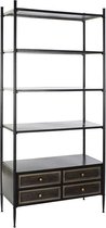 Planken DKD Home Decor Zwart Metaal Gouden (90 x 40 x 200 cm)