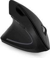 Verticale draadloze ergonomische muis voor Linkshandigen. Windows, Mac OS, USB 2.4Ghz, 800/1200/1600 DPI, 5 Buttons zwart