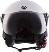 ARMOR AV-85 Mat Wit, vintage jethelm, scooterhelm, motorhelm, L, hoofdomtrek 59-60cm