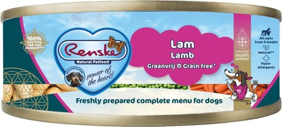 24x Renske Blik Vers Gestoomd Complete Menu Lam Graanvrij 95 gr