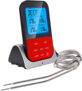 Digitale vleesthermometer - Draadloos - Oventhermometer - BBQ thermometer – Geschikt voor 2 stukken vlees - Kernthermometer - Suikerthermometer – Keukenthermometer