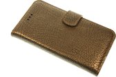 Made-NL vijf pasjes  (iPhone 12 Pro Max) book case zwart brons glad leer schijfmagneet
