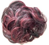 Haar Extension Knotje - Hair Bun - Haar Wrap - Zwart/Rood (834)