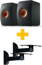 COMBI-DEAL KEF LS50 META ZWART + MUURBEUGEL