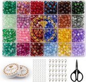 Parels Kralen Set - Luxe Kristallen Parels - 24 kleuren - Armbanden - Kettingen - Knutselen - Accessoires - Kristal kralen