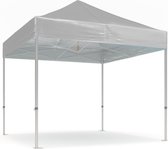 Easy up partytent 3x3m - Professional | PVC gecoat polyester | Grijs -  | Frame: Aluminium | Hex 50