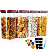 Voorraaddozen | Kunststof | Luchtdicht | Vershoudsdoos | Met Deksel | 4 Stuks | 2 Liter BPA-Vrij | Vaatwasmachinebestendig