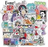 Akyol - Sticker set van 50 stuks - Wetenschap stickers - Stickers voor o.a. bullet journal, agenda, laptop, telefoon, koffer