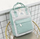 Schooltas Rugzak met schouderbanden en handgrepen laptoptas 15 inch GRIJS-TURQUOISE