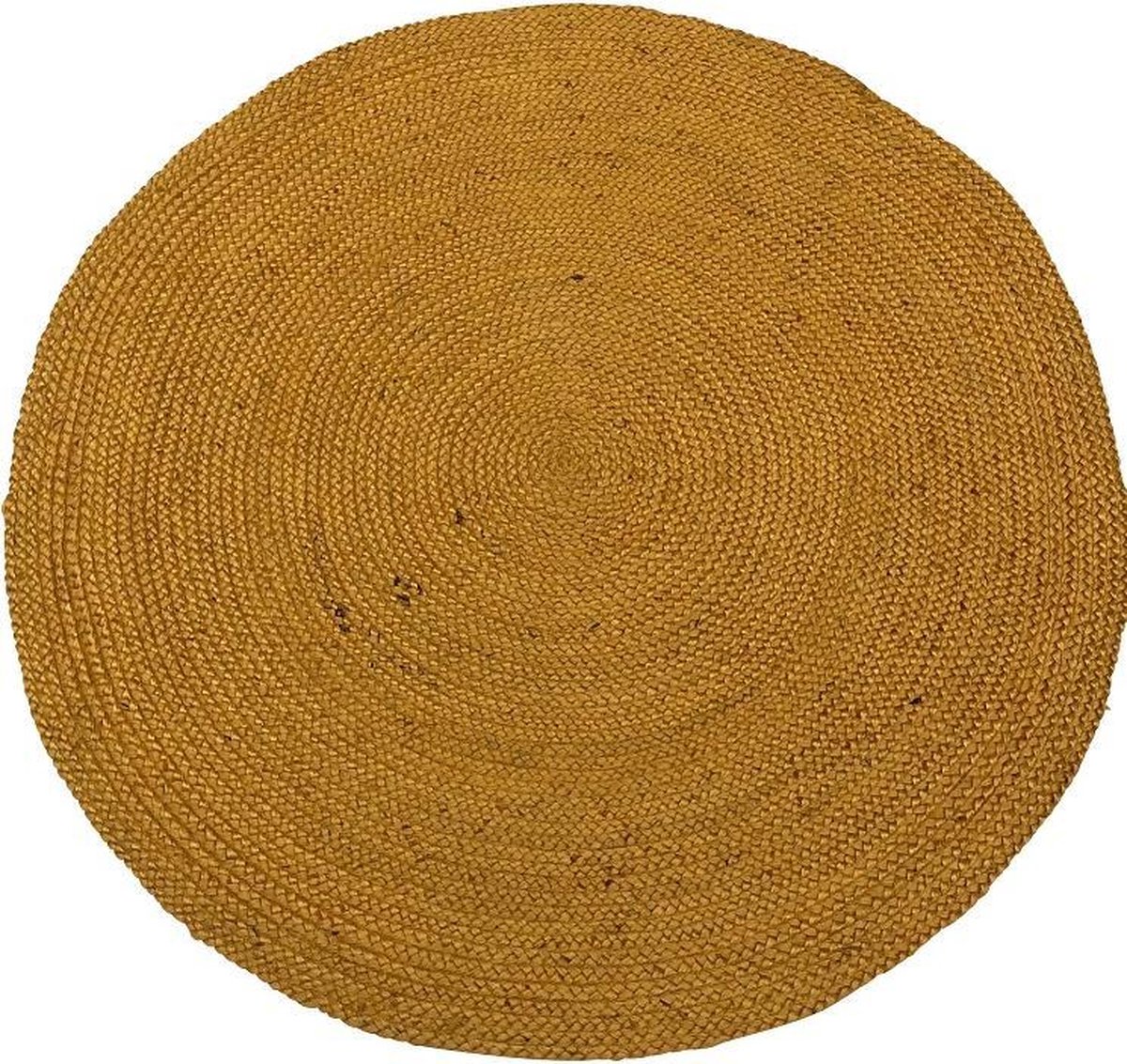 Rocaflor-Vloerkleed-jute-geel-rond-120 cm