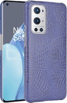 OnePlus 9 Pro Hoesje - Mobigear - Croco Serie - Hard Kunststof Backcover - Blauw - Hoesje Geschikt Voor OnePlus 9 Pro