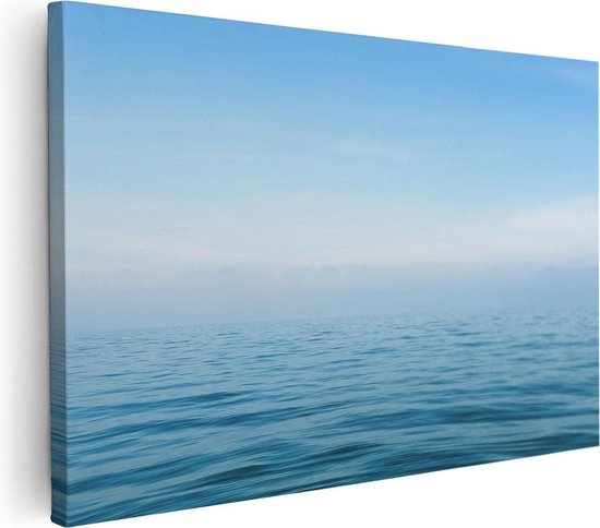 Artaza Canvas Schilderij Zee Met Een Blauw Hemel Achtergrond - 30x20 - Klein - Foto Op Canvas - Canvas Print