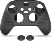 Siliconen beschermings hoesje voor Xbox One S / X - Game Controller case (zwart) + Thump grips