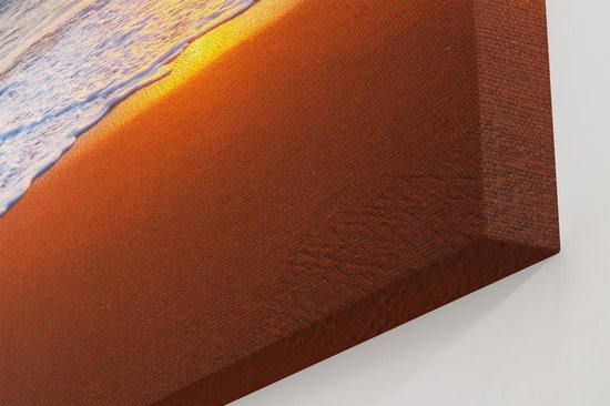 Artaza Canvas Schilderij Strand En Zee Tijdens Zonsondergang - 90x30 cm - Wanddecoratie Woonkamer - Schilderijen - Muurdecoratie
