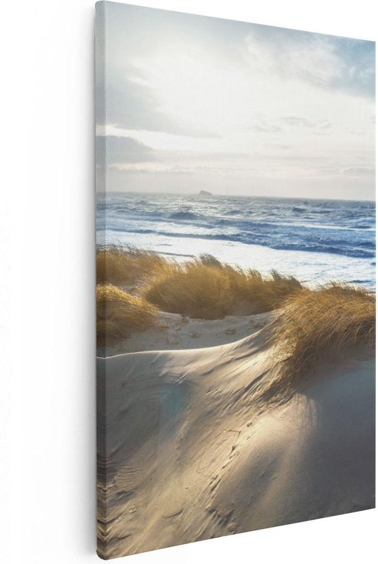 Foto: Artaza canvas schilderij duinen en zee 80x120 groot foto op canvas canvas print