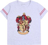 Grijs kinder t-shirt met de print van het wapen van Griffoendor  11 jaar 146 cm