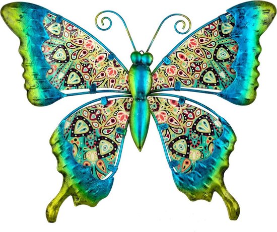 Papillon | métal et verre | Paisley | vert | L | 30x24