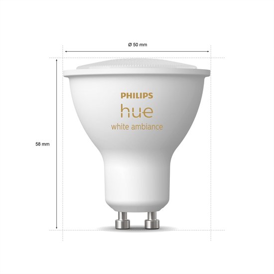 Philips Hue Slimme Lichtbron GU10 Spot - warm tot koelwit licht - 3-pack - Bluetooth - Philips Hue
