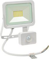 Spectrum - LED schijnwerper met sensor Wit - 20W IP44 - 3000K - warm wit licht - 3 jaar garantie