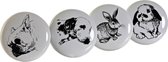 Deurknop DKD Home Decor dieren Metaal Keramisch (4 pcs)