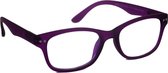 Computer bril - violet rechthoekig sterkte +2.5 - blauw licht filter - blue blocker leesbril